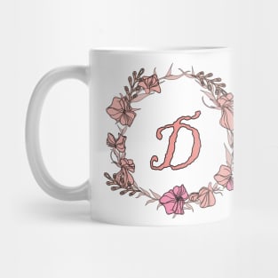 Letter D Rose Pink Initial Monogram - Letter D Mug